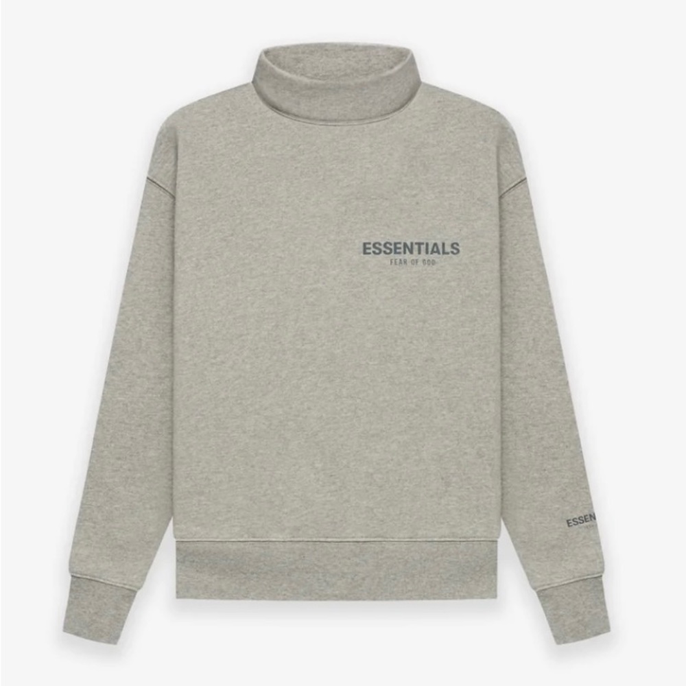 NWT: Essential Kids Pullover Mockneck in Heather Oatmeal. Size 10.